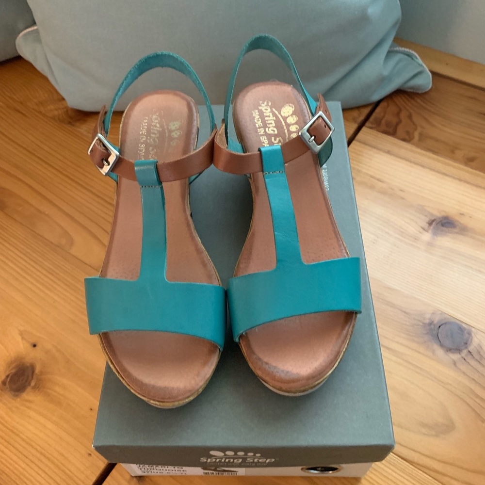 Spring Step T Strap Sandal turquoise - Picture 3 of 6